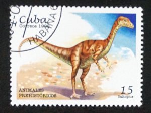 CUBA Sc# 3989  DINOSAURS prehistoric  SALTOPUS  15c  1999 used cto