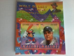 MALAWI SHEET DISNEY 2D TWO DIMENSIONS BASEBALL SPORTS RUTH