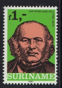 Surinam #550  MNH  1980   London stamp exhibition 1g green  from sheet