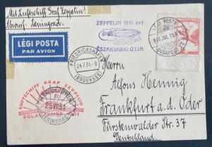 1931 Hungary Graf Zeppelin LZ 127 Icebreaker Malyguin Cover Polar Flight Sc# C22