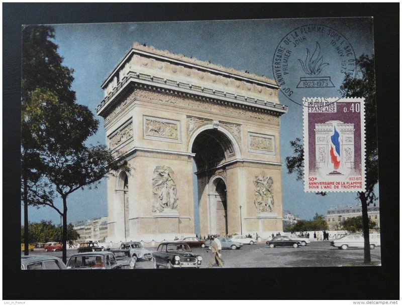 architecture famous monument Arc de Triomphe maximum card 1973