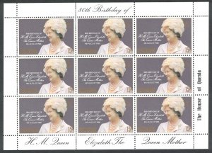 Ascension 80th Birthday of Queen Mother Sheetlet 1980 MNH SG#269