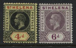 St. Helena KGV 1913 4d & 6d mint o.g. 