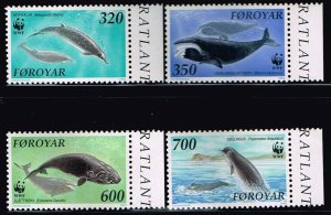 Faroe Islands 1990,Sc.#208-211 MNH Whales