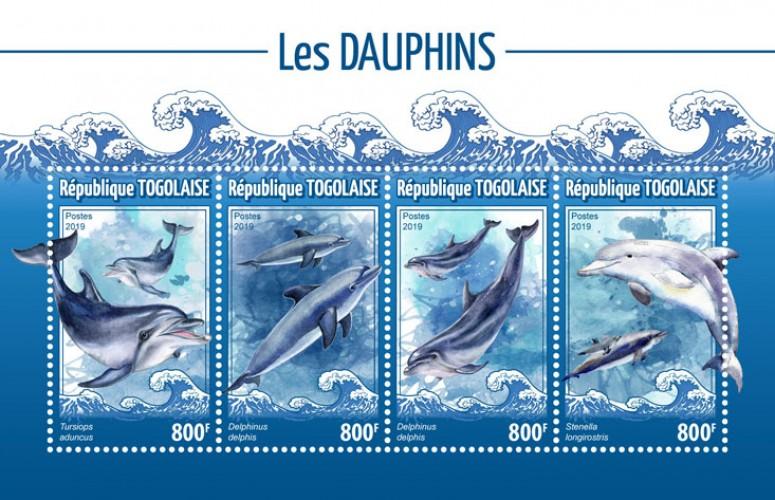 TOGO- 2019 - Dolphins - Perf 4v Sheet  - MNH