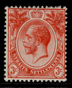 MALAYSIA - Straits Settlements GV SG196, 3c red, LH MINT.