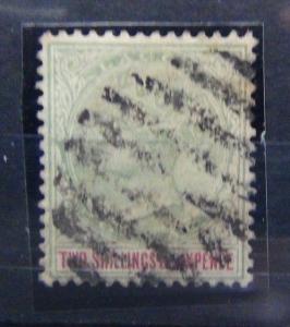 Lagos 1897 - 1902 2/6 Green & Carmine SG39 Used 