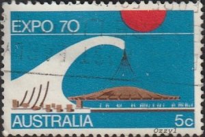 Australia #472 1970 5c Osaka Expo-Australian Pavillion USED-Fine-HM. 