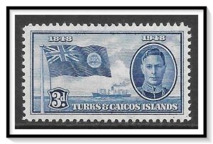 Turks & Caicos #96 Flag & Ship MLH