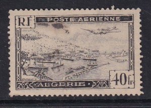 Algeria  #C6  used  1946 plane over harbor 40fr