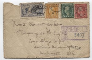 1917 registered special deivery cover to Camouflage corps Washington DC 6525.369
