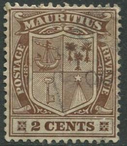 Mauritius - Scott 138 - Coat of Arms -1910 - Used - Single 2c Stamp