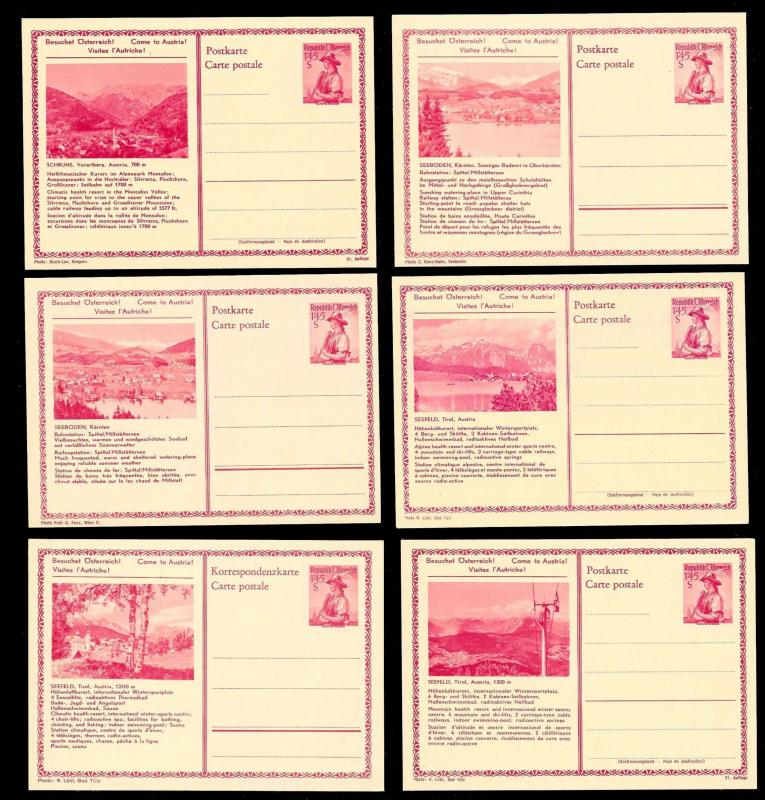 AUSTRIA (120) Scenery View Red 1.45 Shilling Postal Cards c1950s ALL MINT UNUSED