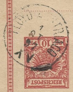 AUSTRIAN LLOYD  1897 Blue LLOYD AUSTRIACO XV ship cancel used on German postal