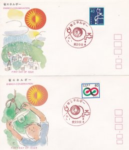 Japan # 1462-1463, Energy Conservation, First Day Covers