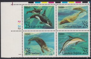 2511a Sea Creatures Plate Block MNH