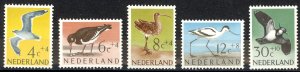 Netherlands Sc# B353-B357 MH 1961 Birds