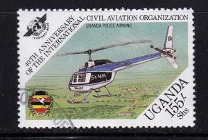 Uganda stamp #424, used, topical, helicopters