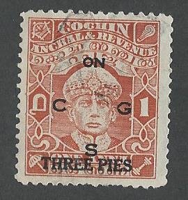 India feudatory state Cochin used S.C. O70