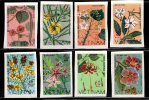 Unified Viet Nam Scott 884-891 Mint NGAi Imperforate Wildflower set