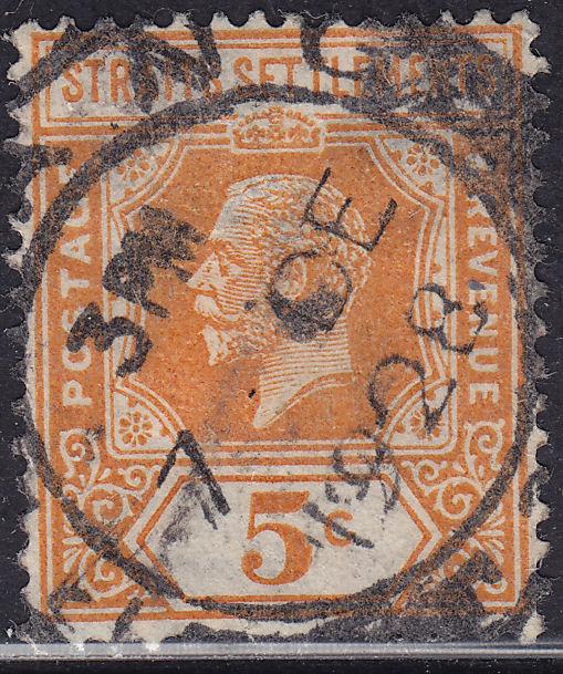 Straights Settlement 186 USED 1923 King George V