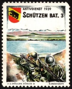 1939 Switzerland Soldier's Stamp 3rd Border Protection Battalion