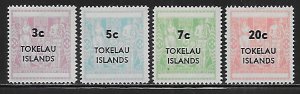 Tokelau 12-5 1967 on N.Z. Fiscals set MNH