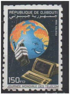 1998 Djibouti Mi. 668 Imperf for use? New MNH World Telecom Day RARE-