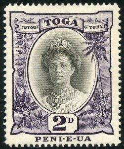 Tonga Scott 56a Unused HOG - 1920 Queen Salote, Die II - SCV $6.00