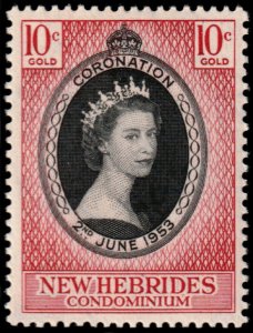 ✔️ NEW HEBRIDES 1953 - CORONATION - SC.  77 MNH ** [5CW2]