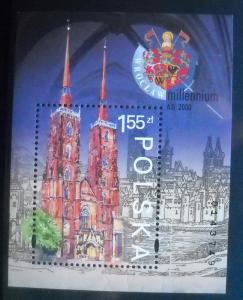 Poland Scott# 3525 S/S MNH, Wroclaw 1000th Anniversary, 2000
