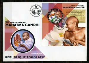 TOGO  2019  150th ANNIVERSARY OF MAHATMA GANDHI SOUVENIR  SHEET FIRST DAY COVER