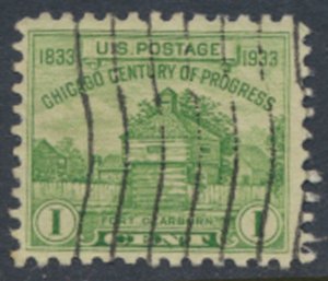 USA  SC#  728   Used 1933 Fort Dearborn Century of Progress see scan