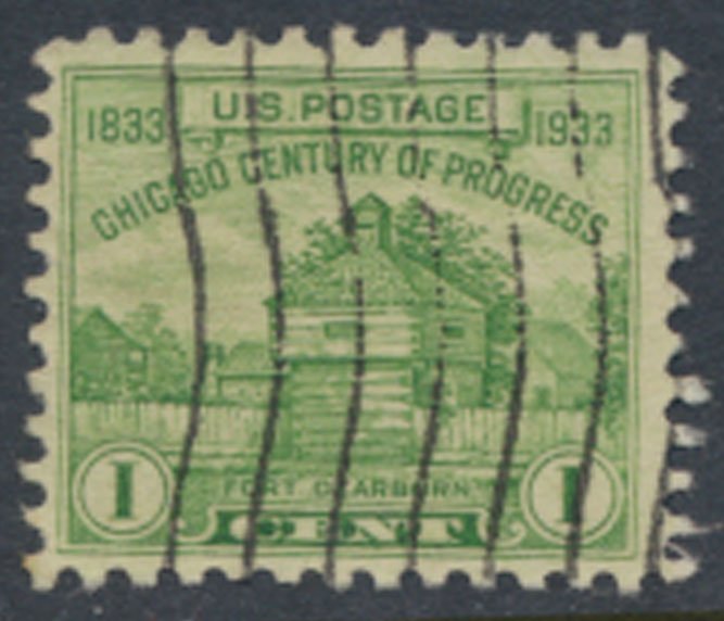 USA  SC#  728   Used 1933 Fort Dearborn Century of Progress see scan