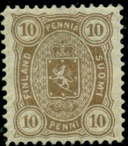 FINLAND #27 10p brown, og, LH, VF Scott $70.00