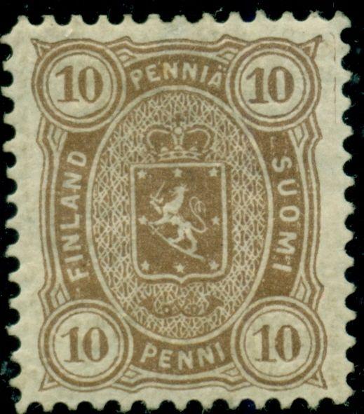 FINLAND #27 10p brown, og, LH, VF Scott $70.00