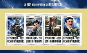 Nikola Tesla Physics Electricity Science Central Africa MNH stamp set