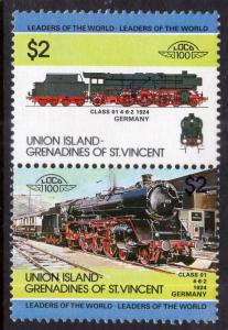 St Vincent Grenadines Union Island 52 Trains MNH VF