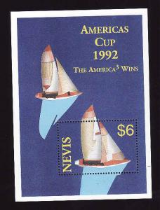 Nevis-Sc#782-unused NH sheet-America's Cup of Yacht Racing-1992-