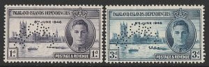 FALKLAND ISLANDS DEPENDENCIES 1946 KGVI Victory set SPECIMEN MNH ** Rare genuine