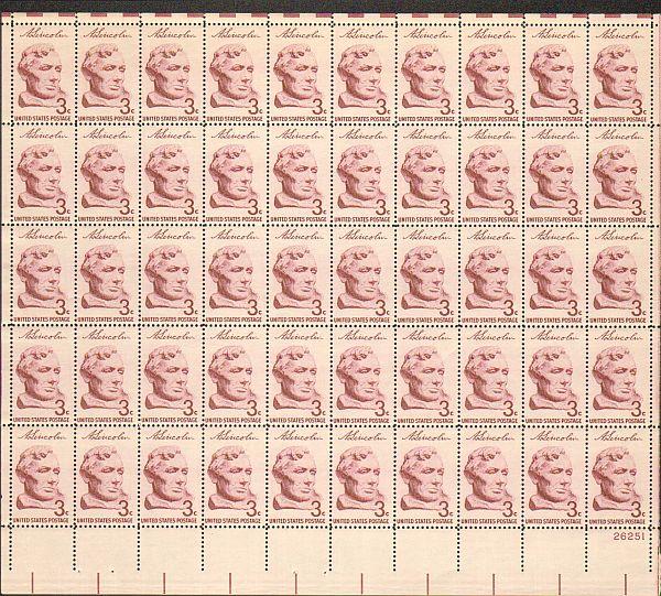 US #1114 Mint Sheet Lincoln president