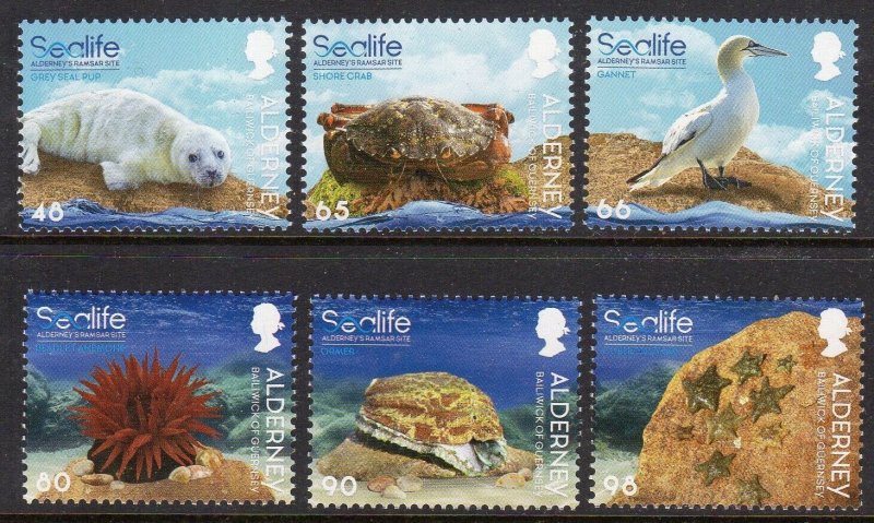 Alderney 2020 MNH Stamps Scott 646-651 Marine Life Seal Turtle Animals