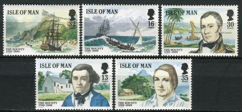 1989 I.O.M. Scott 389-393 Mutiny on the Bounty MNH