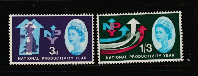 Great Britain the 1962 productivity 3d & 1/3 MNH with phosphor bands