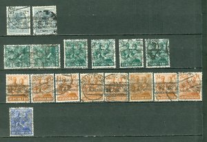 GERMANY 1947 BIZONE #604/608/623/629 SELECTION (17) USED...$19.00