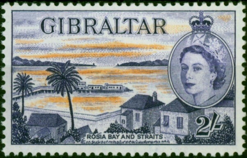 Gibraltar 1959 2s Orange & Violet SG155a Fine MNH