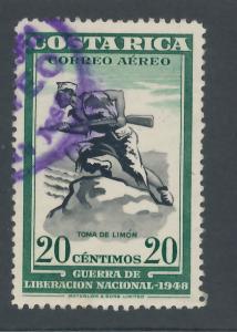  Costa Rica 1950 Scott  C190 used - 20c, Occupation of Limon