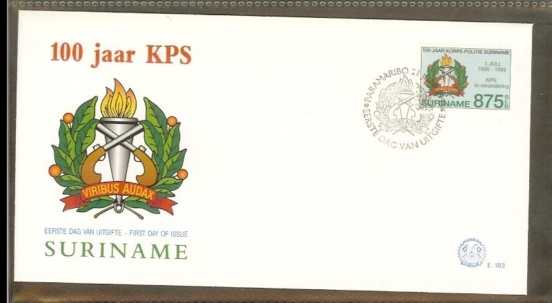 1995 - Rep. Surinam FDC E183 - Professions - Police - 100 year Police Force i...