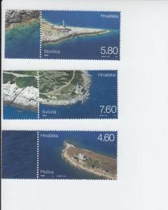 2013 Croatia Lighthouses (3) (Scott 883-85) MNH