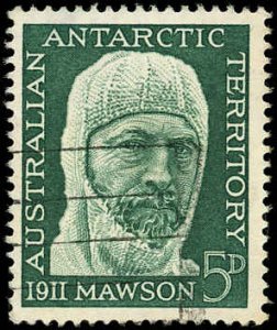 AUSTRALIAN ANTARCTIC TERRITORY Sc L7 F-VF/USED-1961 5p Sir Douglas Mawson-Sound